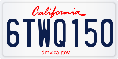 CA license plate 6TWQ150