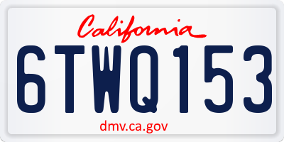 CA license plate 6TWQ153