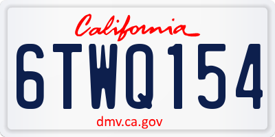 CA license plate 6TWQ154