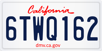 CA license plate 6TWQ162