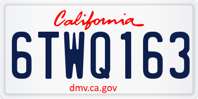 CA license plate 6TWQ163