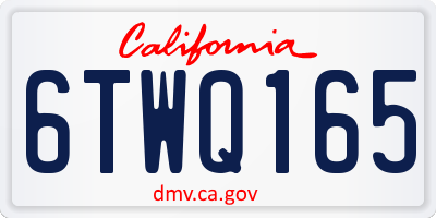 CA license plate 6TWQ165