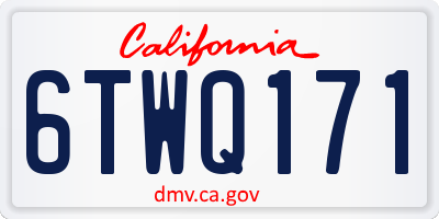 CA license plate 6TWQ171