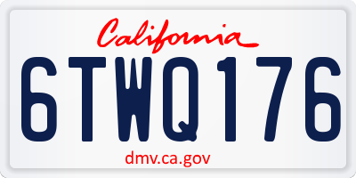 CA license plate 6TWQ176