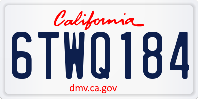 CA license plate 6TWQ184