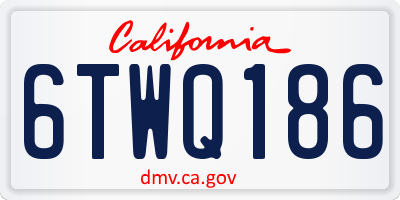 CA license plate 6TWQ186