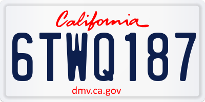 CA license plate 6TWQ187