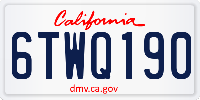 CA license plate 6TWQ190