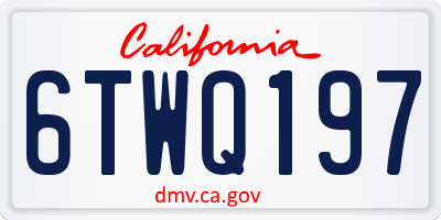 CA license plate 6TWQ197