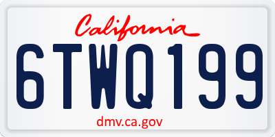 CA license plate 6TWQ199