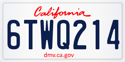 CA license plate 6TWQ214