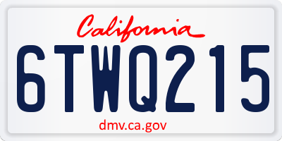 CA license plate 6TWQ215