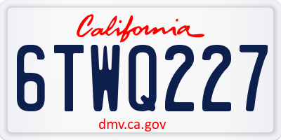 CA license plate 6TWQ227
