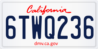 CA license plate 6TWQ236