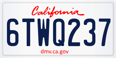 CA license plate 6TWQ237