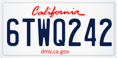 CA license plate 6TWQ242