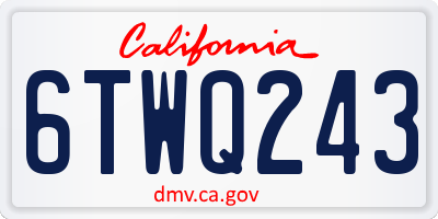 CA license plate 6TWQ243