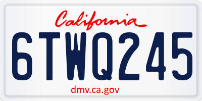 CA license plate 6TWQ245