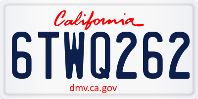 CA license plate 6TWQ262