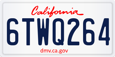 CA license plate 6TWQ264