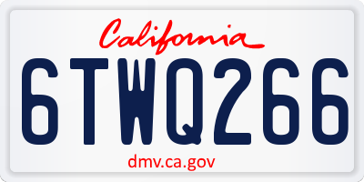 CA license plate 6TWQ266
