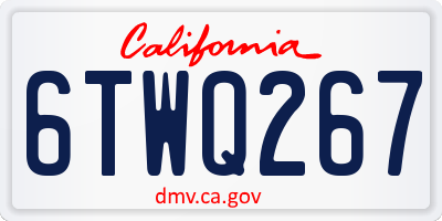 CA license plate 6TWQ267
