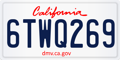 CA license plate 6TWQ269