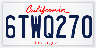 CA license plate 6TWQ270