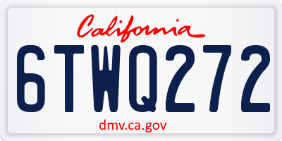 CA license plate 6TWQ272