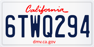CA license plate 6TWQ294