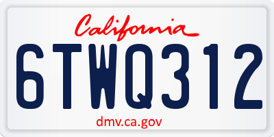 CA license plate 6TWQ312