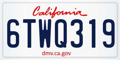 CA license plate 6TWQ319