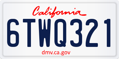 CA license plate 6TWQ321