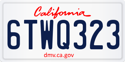 CA license plate 6TWQ323