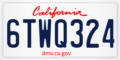 CA license plate 6TWQ324