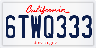 CA license plate 6TWQ333