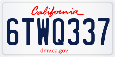 CA license plate 6TWQ337
