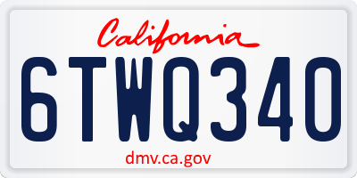 CA license plate 6TWQ340