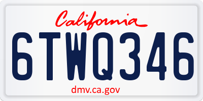CA license plate 6TWQ346