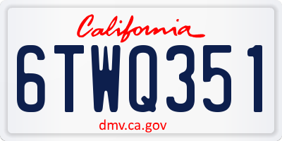 CA license plate 6TWQ351