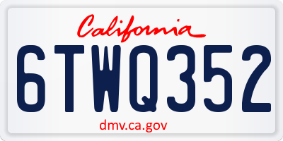 CA license plate 6TWQ352