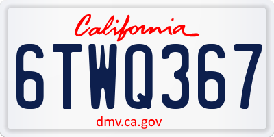 CA license plate 6TWQ367