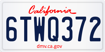 CA license plate 6TWQ372