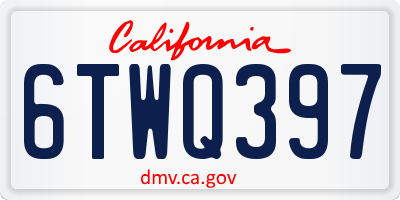 CA license plate 6TWQ397