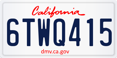 CA license plate 6TWQ415