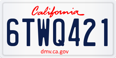 CA license plate 6TWQ421