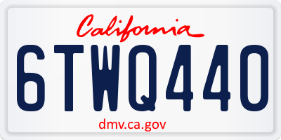 CA license plate 6TWQ440