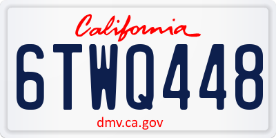 CA license plate 6TWQ448
