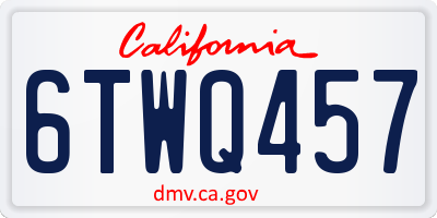CA license plate 6TWQ457