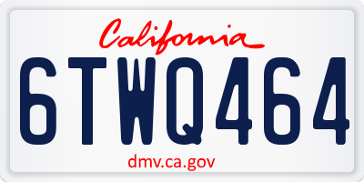 CA license plate 6TWQ464